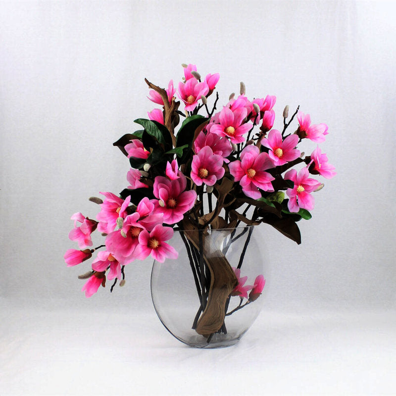 Magnolias Roses Dans Un Vase Lune