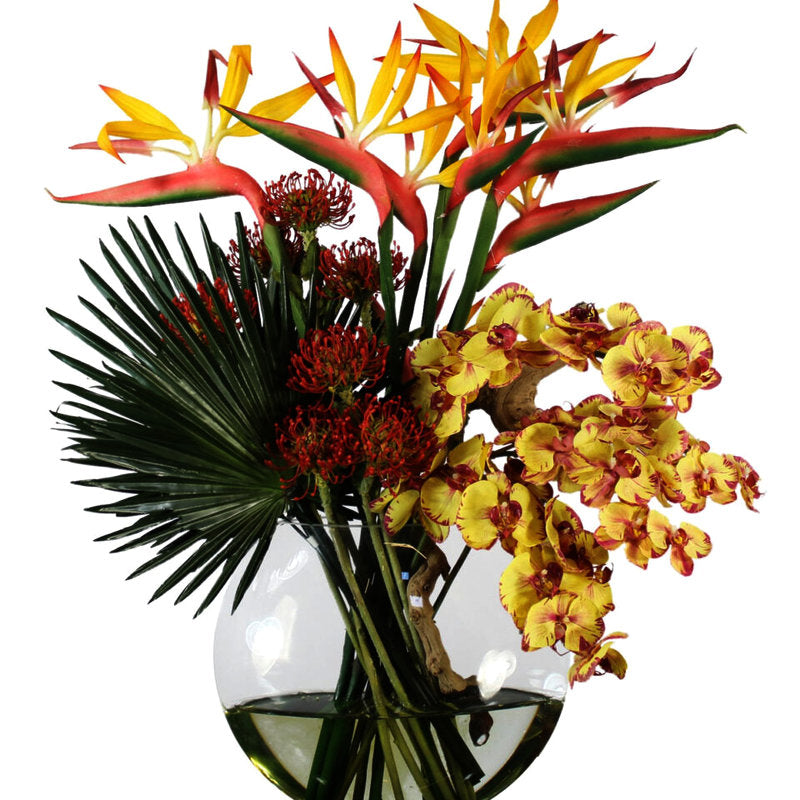 Fleurs Tropicales Dans Un Vase Lune