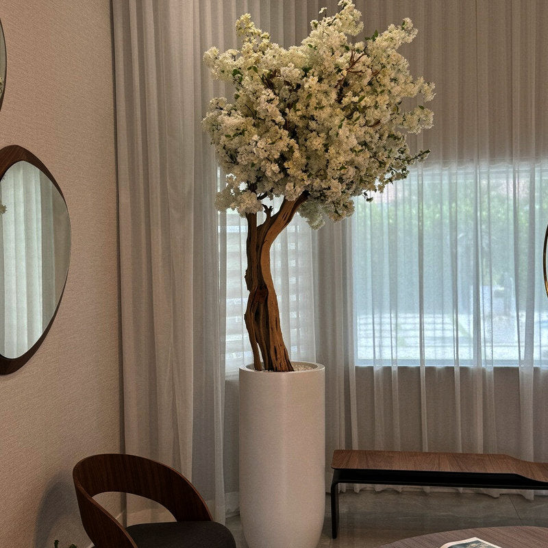 Cerisier Blanc Dans Un Cache‑Pot St. Tropez Beige Mat